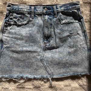 Abercrombie & Fitch Light Blue Distressed Mini Skirt